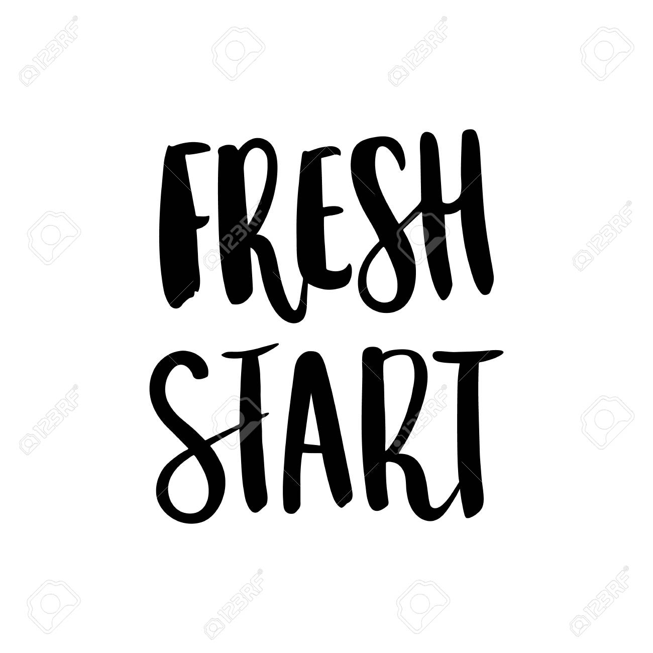 La Citation De Dessin A Main Nouveau Depart Dans Un Style Calligraphique A La Mode Il Peut Etre Employe Pour La Carte La Tasse Les Brochures L Affiche Les T Shirts Le Cas De