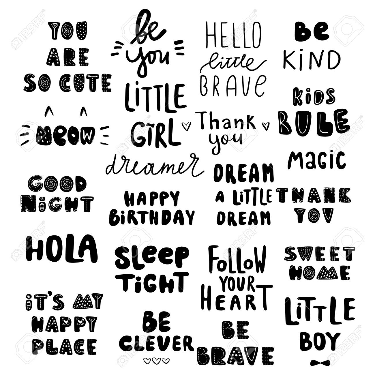 cute kids phrases for baby room greeting card print on the kids print font