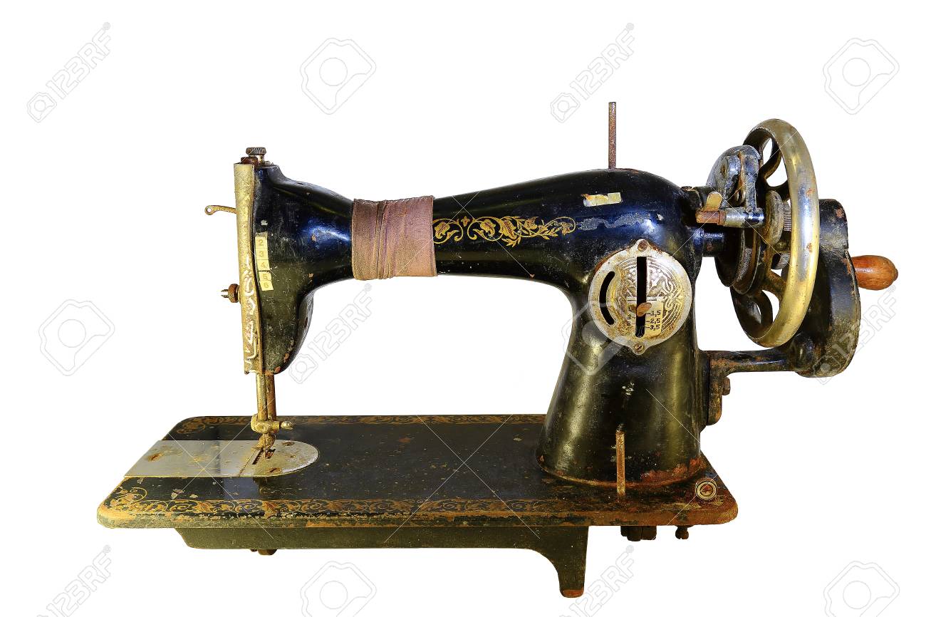 Eine Alte Nähmaschine, Alten, Auf Einem Weißen Hintergrund Lizenzfreie  Fotos, Bilder Und Stock Fotografie. Image 33211053.
