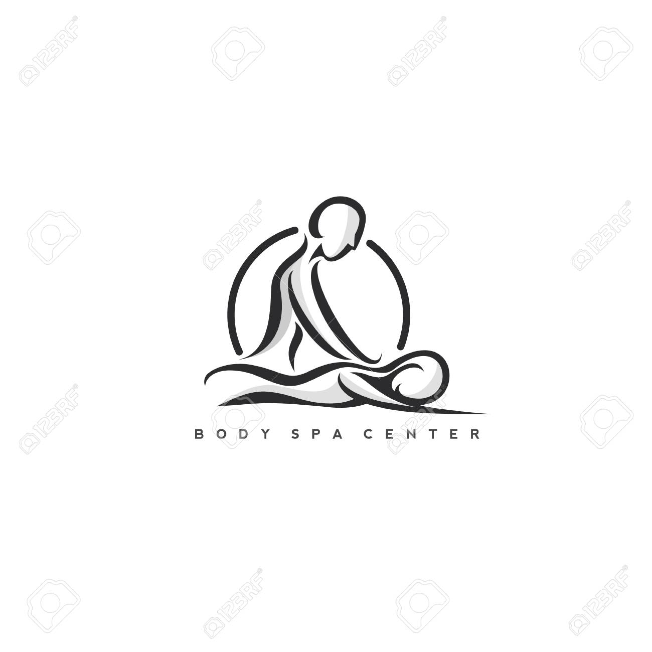 Body massage logo vector illustration - 94762834 Body massage logo vector illustration - 94762834