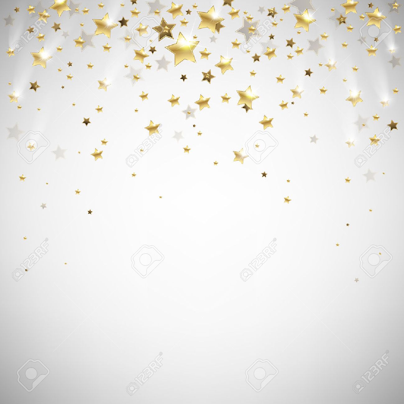 golden falling stars on a light background royalty free cliparts
