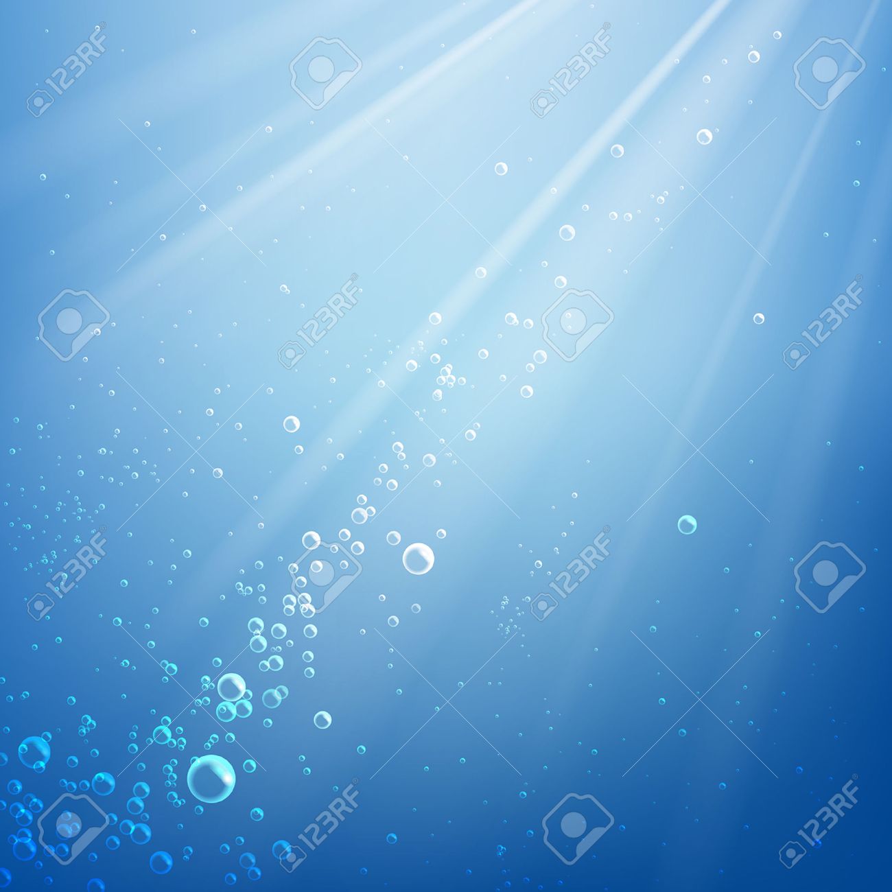 光線の背景の水に泡 のイラスト素材 ベクタ Image