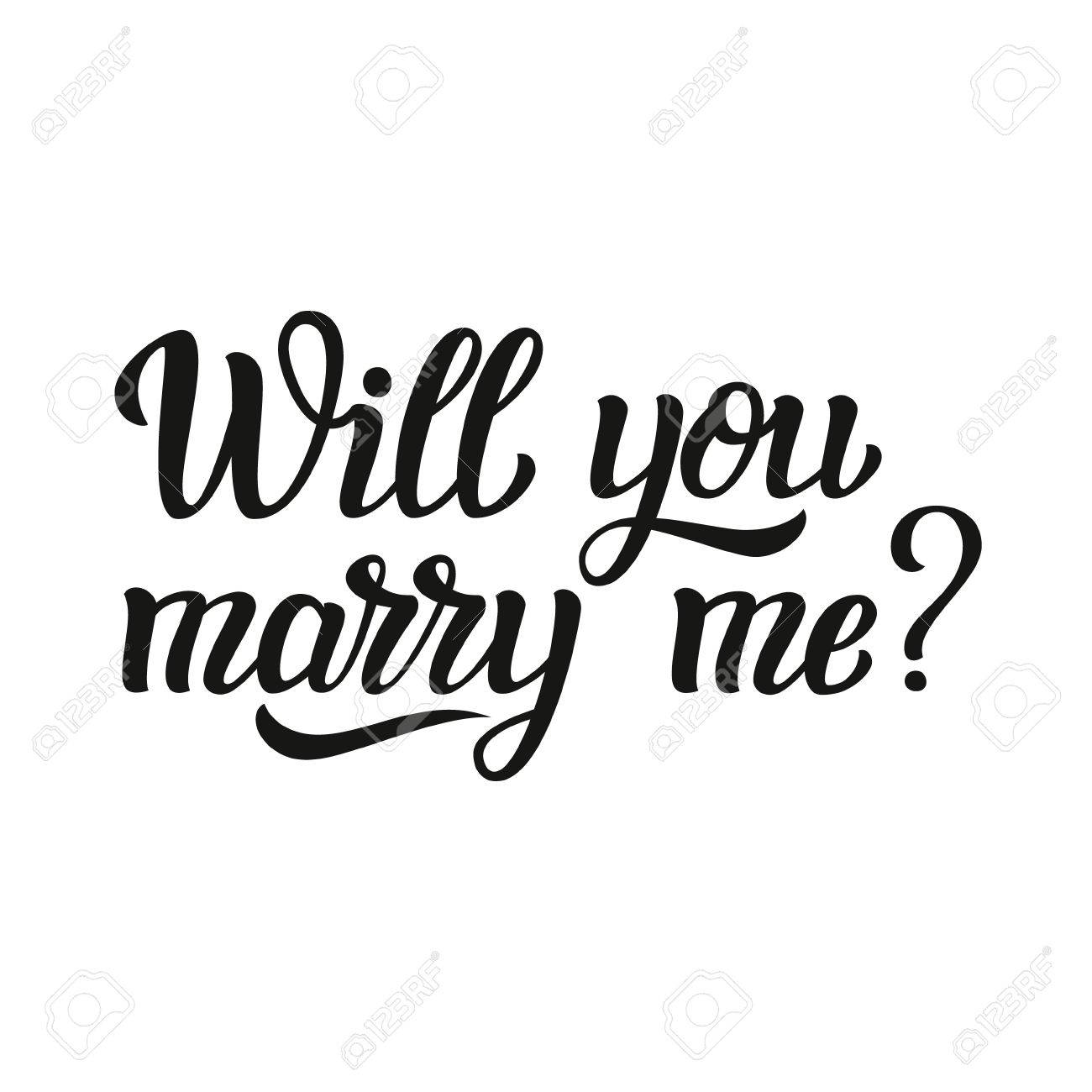 結婚してくれませんか 手レタリング文字体裁のテキスト 結婚式の装飾 家族や家のデザイン ポスター カード 招待状 バナー ラベル T シャツののイラスト素材 ベクタ Image