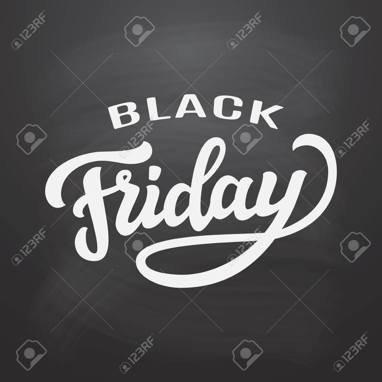black friday typography template hand drawn lettering on chalkboard