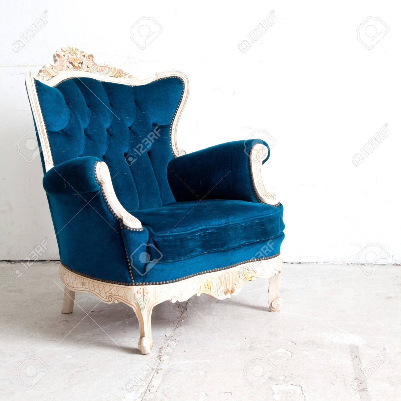 Kék klasszikus stÃlusú fotel kanapé kanapé vintage szoba royalty ... Fotel kanapé