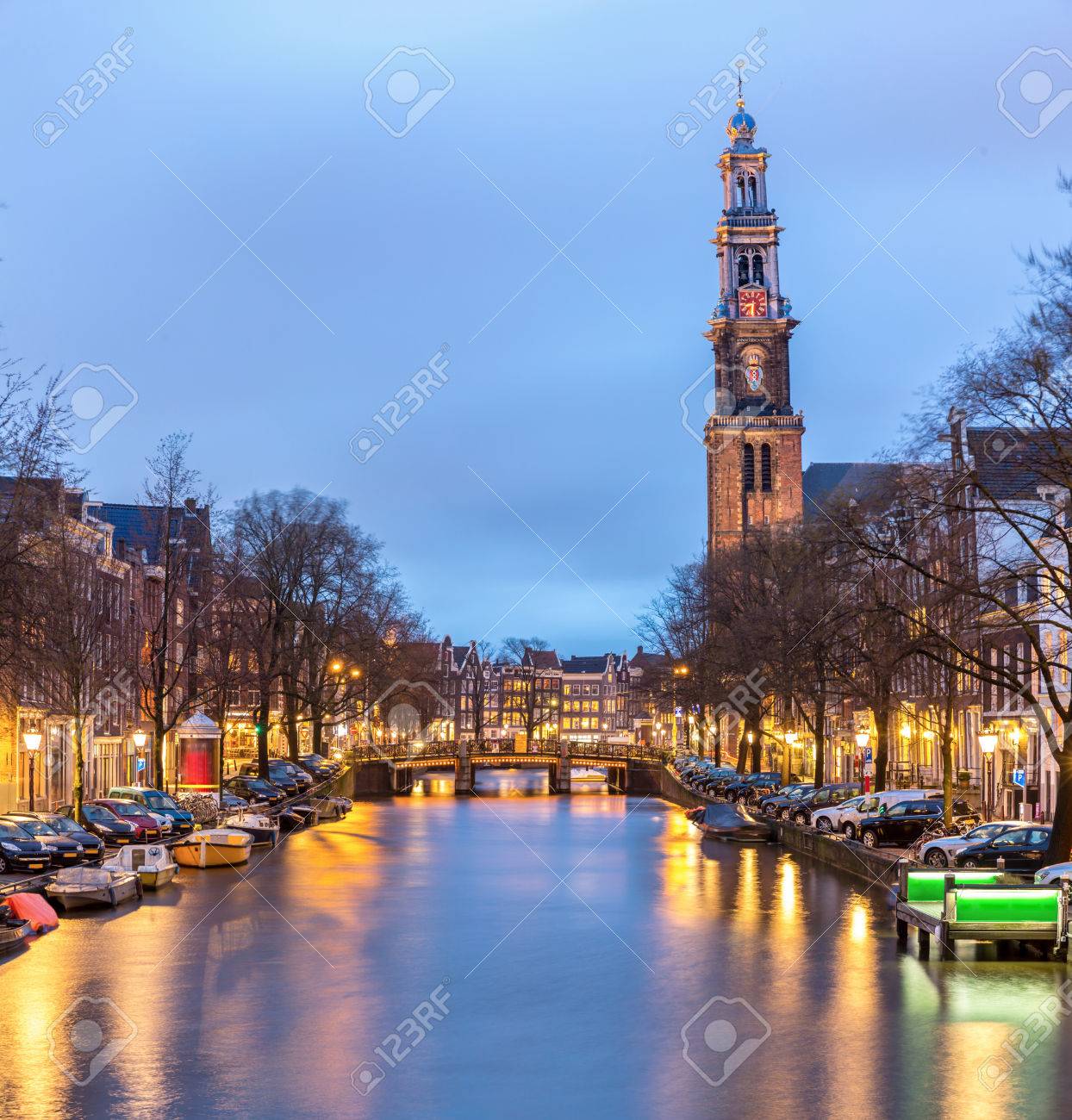Westerkerk 夕暮れ時にオランダ アムステルダムの西教会大聖堂 の写真素材 画像素材 Image 39347859