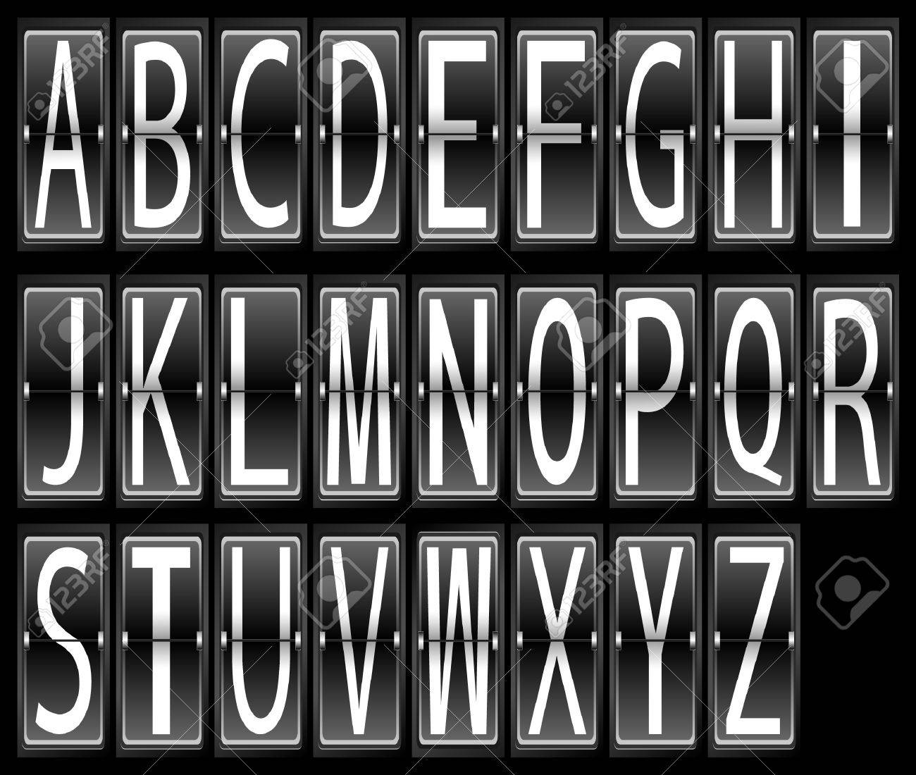 Download Letters Alphabet On Airport Terminal Timetable Display Font Set Royalty Free Cliparts Vectors And Stock Illustration Image 15983828 PSD Mockup Templates