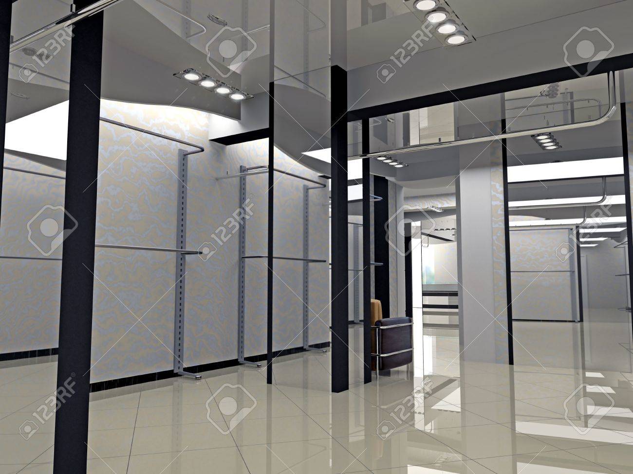 Modern Shop Interior Design Computer Generated Image