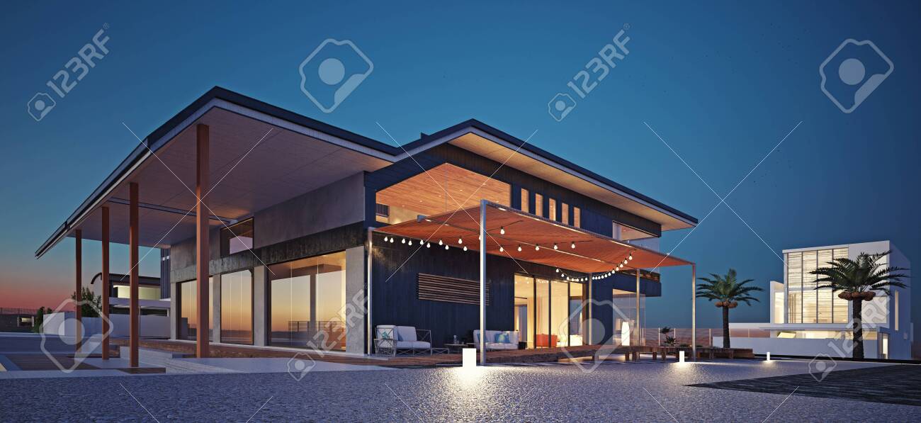 Modern House Building Exterior 3d Rendering Architecture Concept Stock Photo Picture And Royalty Free Image Image