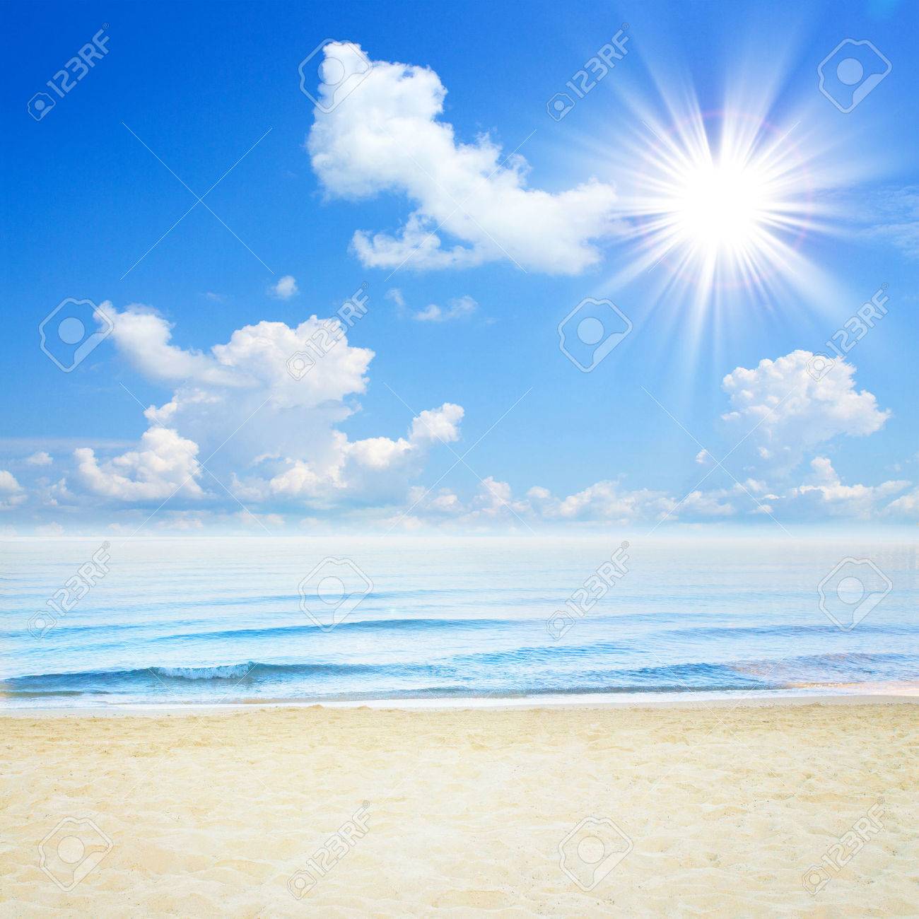 Blue Sea And Clouds On Sky Beach And Tropical Sea Empty Beach