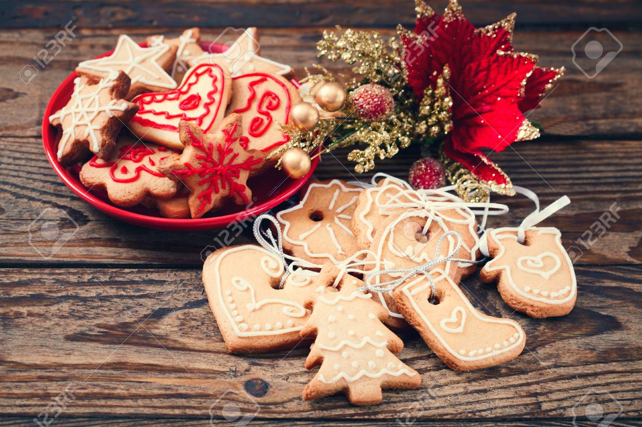 christmas cookies handmade lies on wooden background gingerbread christmas cookie deco