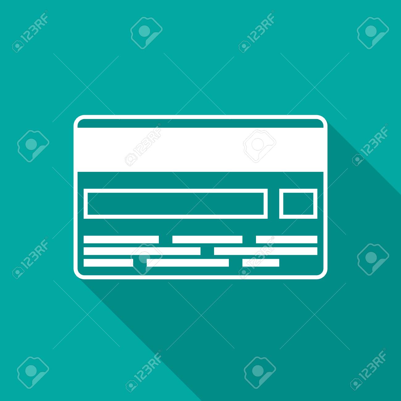 長い影を持つクレジットカードアイコン フラットなデザインスタイル クレジットカードシンプルなシルエット スタイリッシュな色でモダンなミニマリストアイコン Web サイト ページとモバイル アプリデザイン ベクター要素 のイラスト素材 ベクタ Image