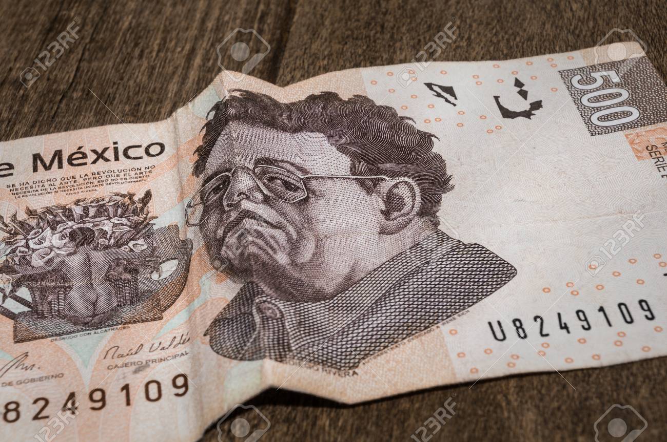 A 500 Mexican Pesos Bill Seems To Be Sad Perhaps Because Of Its Weakness  Against The Dollar. Stock Photo, Picture and Royalty Free Image. Image  89253214.