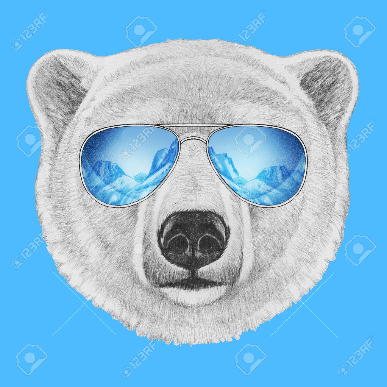 ミラー サングラスとシロクマの肖像画 手描きのイラスト の写真素材 画像素材 Image ミラー サングラスとシロクマの肖像画 手描きのイラスト の写真素材 画像素材 Image