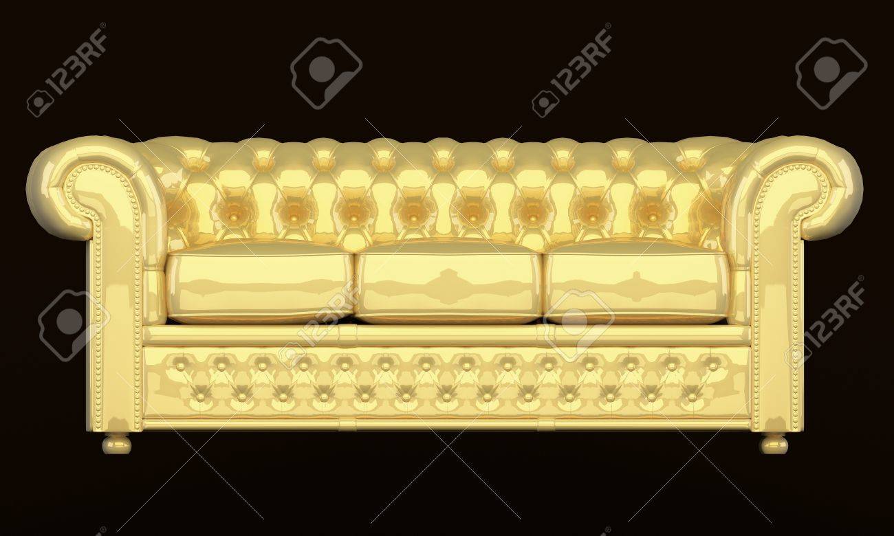Luxury Sofa With Golden Leather