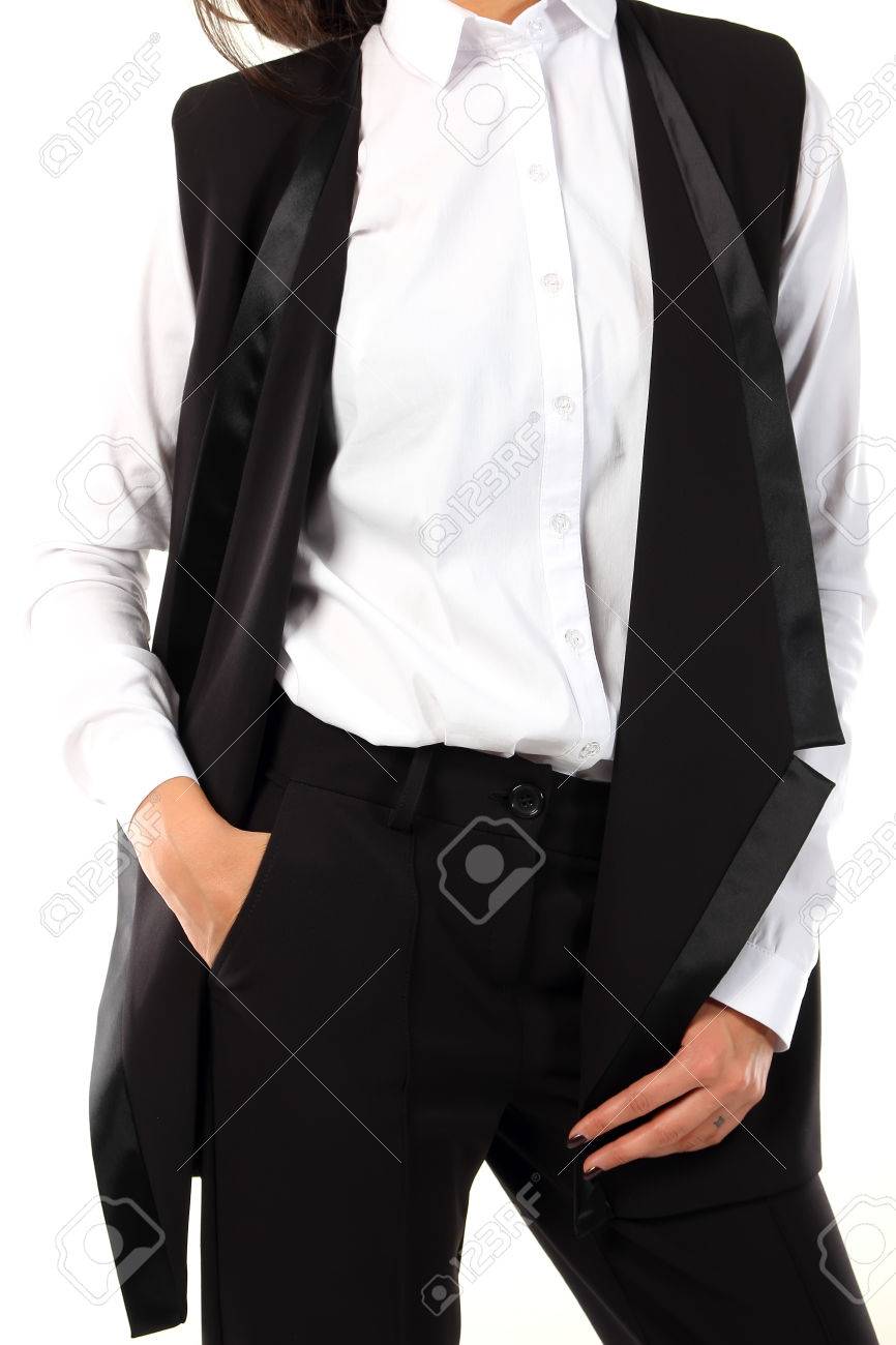 Pantalón Trajes Negros Con Camisa Blanca Camisa Outfit Pantalon