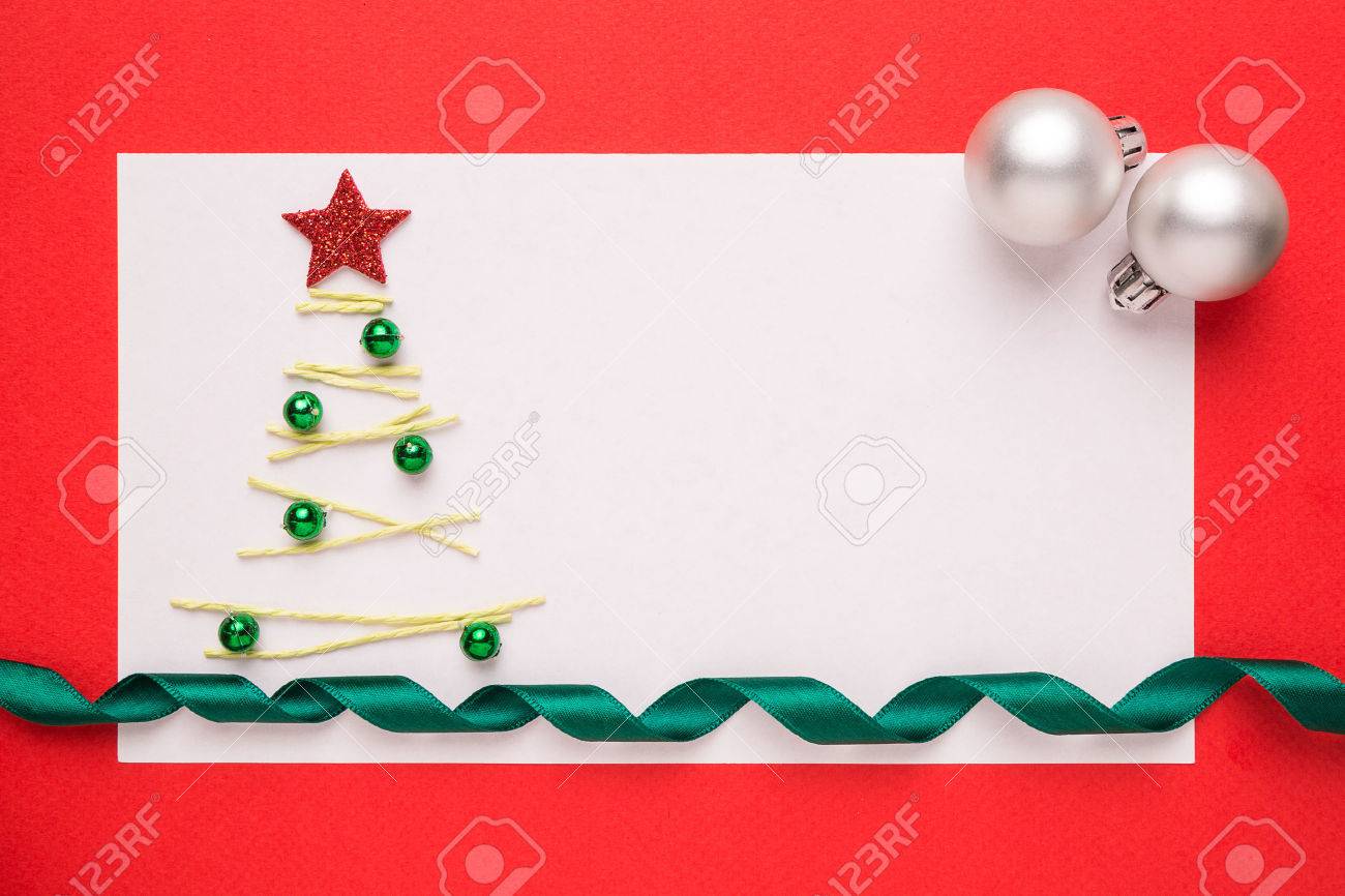 blank christmas card or invitation with christmas tree on red blank christmas invitation background
