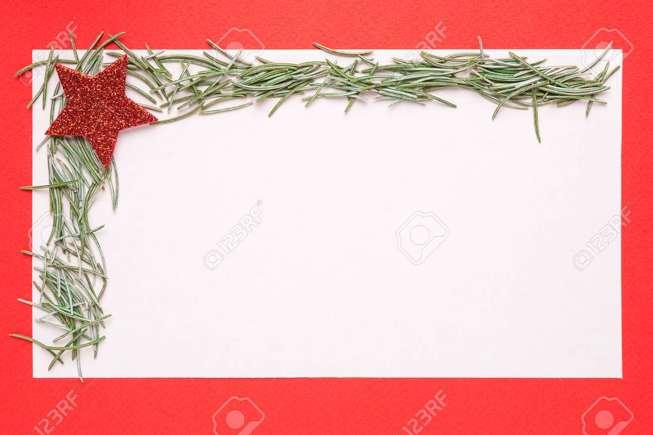 blank christmas card or invitation with fir on red background stock blank christmas invitation background