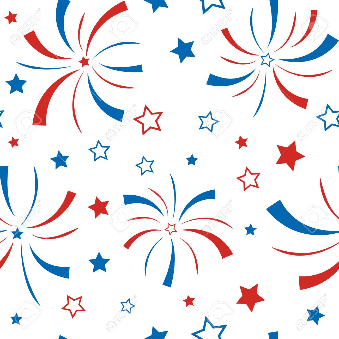 Seamless Pattern With Stars And Firework. American Happy Independence Day. 4th  Of July. Vector Wallpaper. Royalty Free SVG, Cliparts, Vectors, and Stock  Illustration. Image 104652691., image size:1300x1300