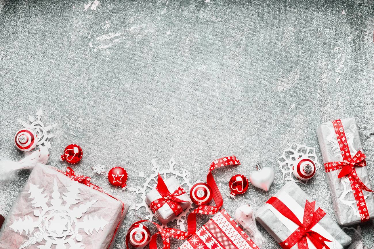 christmas background with white red gift wrap festive holiday
