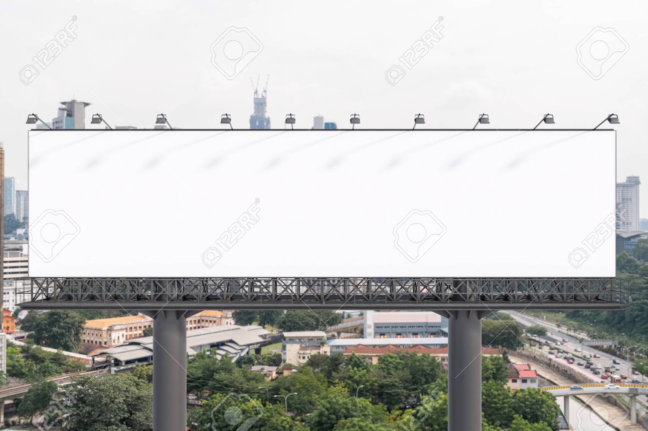 Download Blank White Road Billboard With Kl Cityscape Background At Day Stock Photo Picture And Royalty Free Image Image 149823897