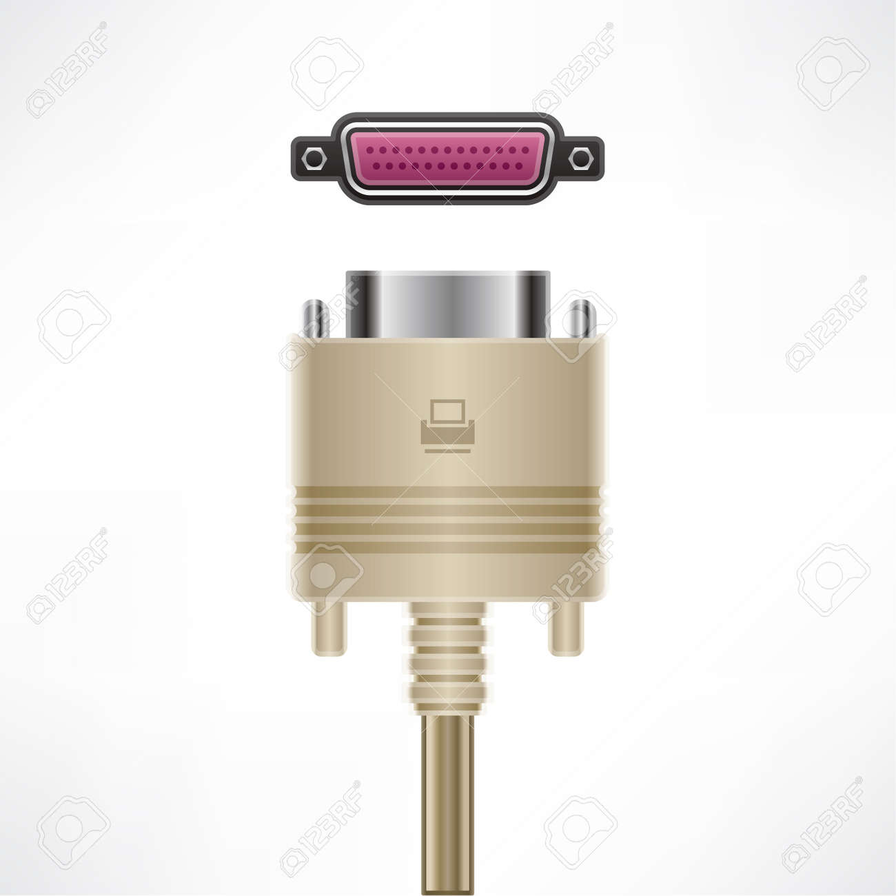 Socket Y La Conexión De Puerto De Impresora Del Equipo De Lpt1 Ilustraciones Svg, Vectoriales, Vectorizado Libre De Derechos. Image 10065703.