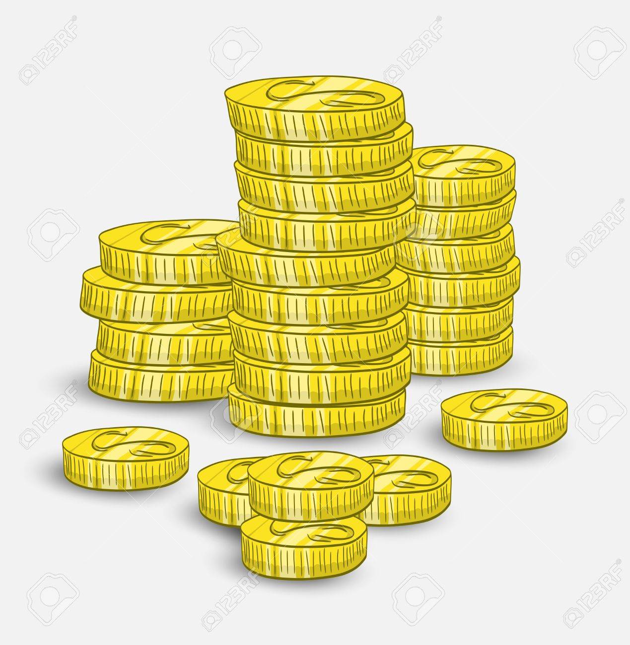 コインの束のイラスト素材・ベクター Image 19786237
