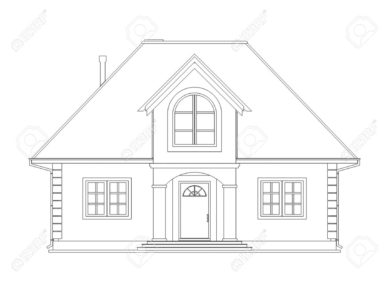 Haus technischen zeichnen lizenzfreie bilder 10098217