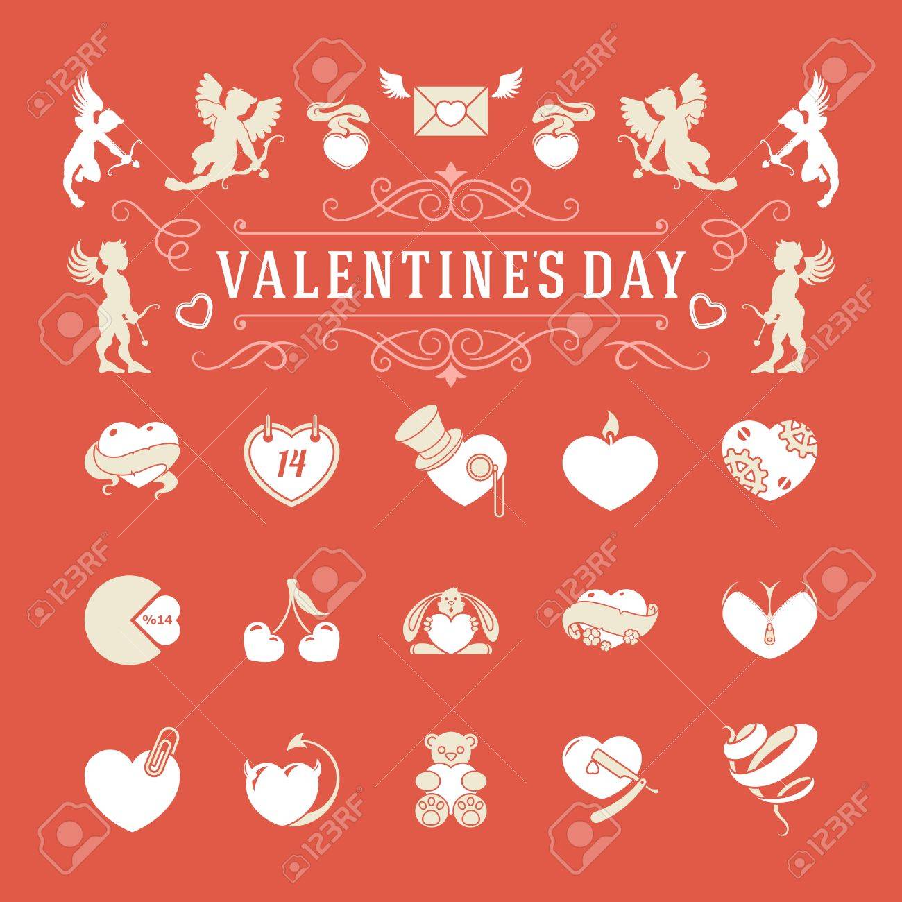 Uncategorized Valentines Day Symbols valentines day and wedding vintage objects vector symbols set hearts love labels