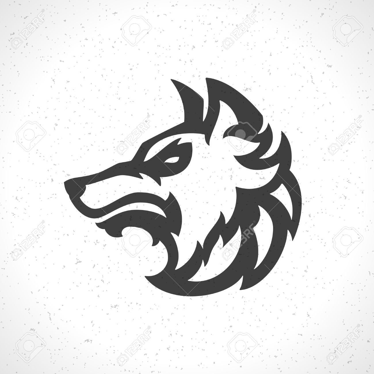 wolf face icon emblem template mascot symbol for business or wolf template