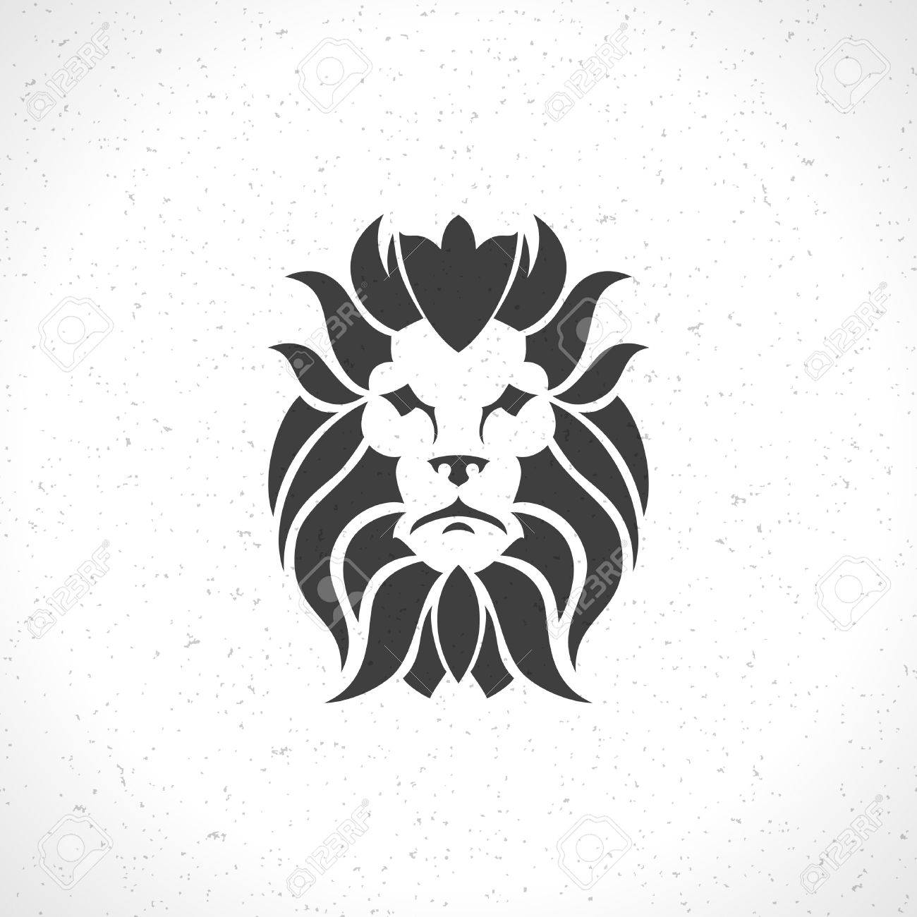 lion face icon emblem template for business or t shirt design