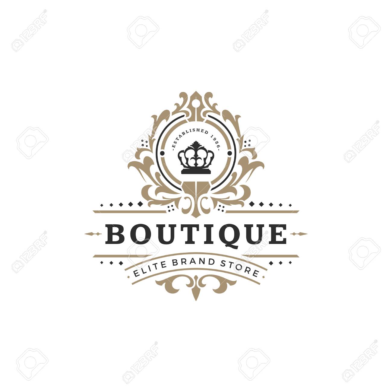 Luxury Logo Template Vector Object For Logotype Or Badge Design