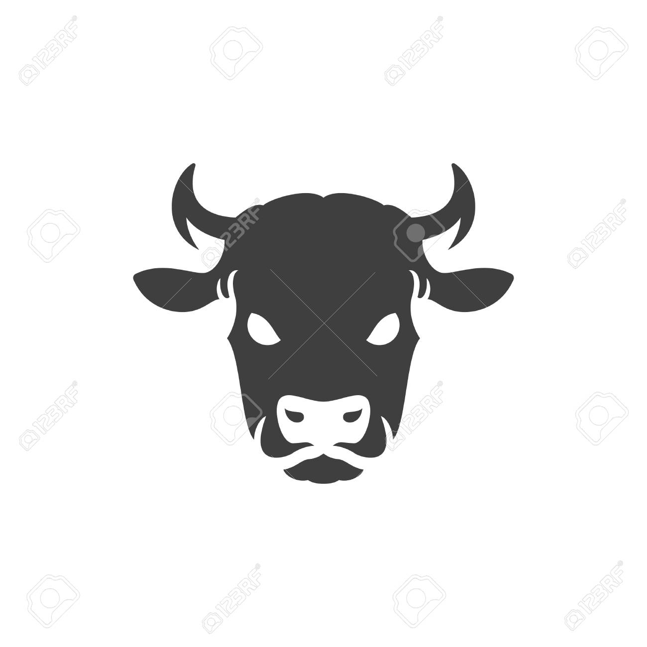 Cow Head Silhouette Isolated On White Background Vector Object In Retro  Style. Can Be Used For Logo Or Badge. Farm Animal. Royalty Free SVG,  Cliparts, Vectors, and Stock Illustration. Image 101849713., image size:1300x1300