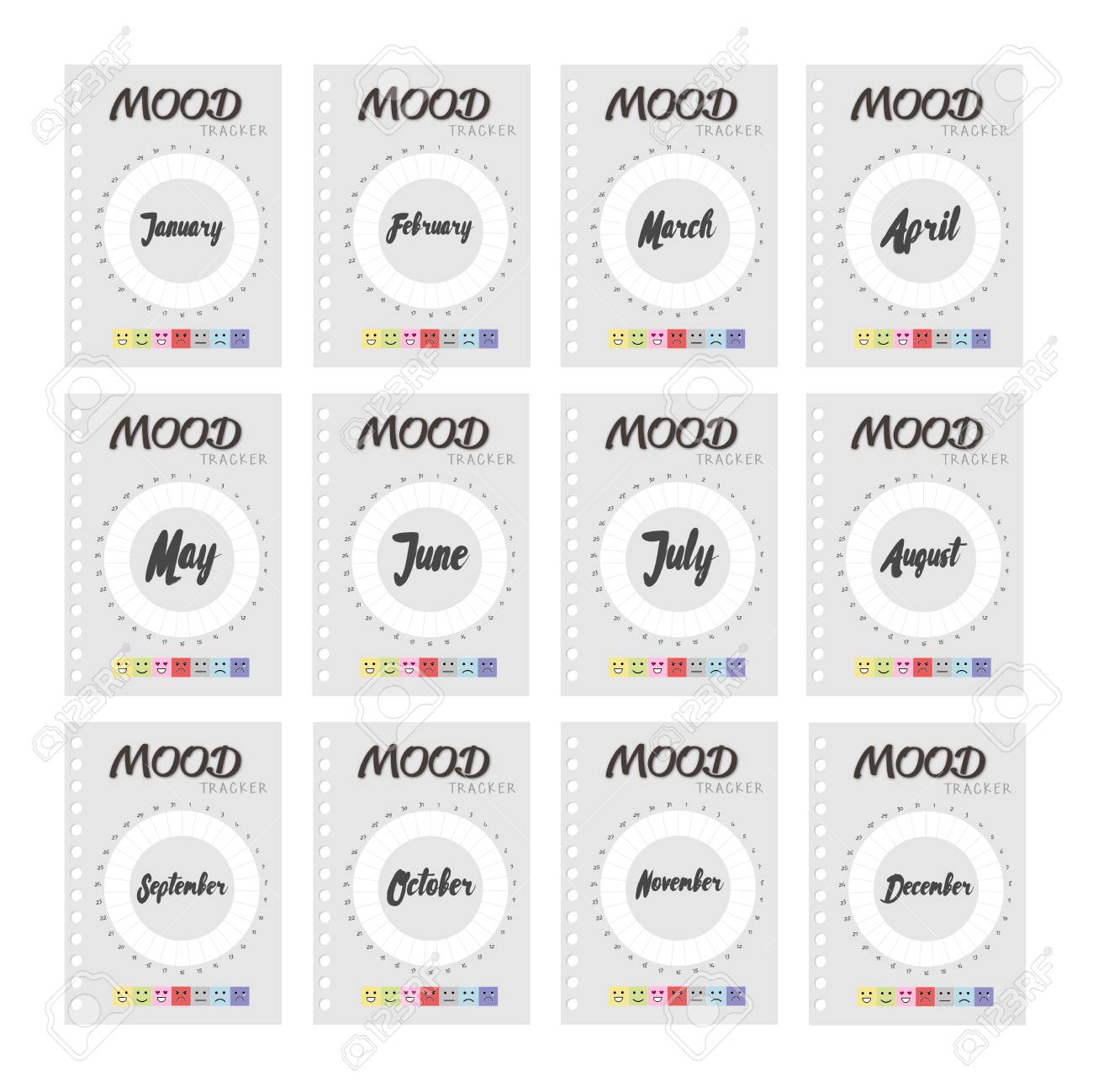 mood diary for a month mood tracker calendar keeping track tracker calendar