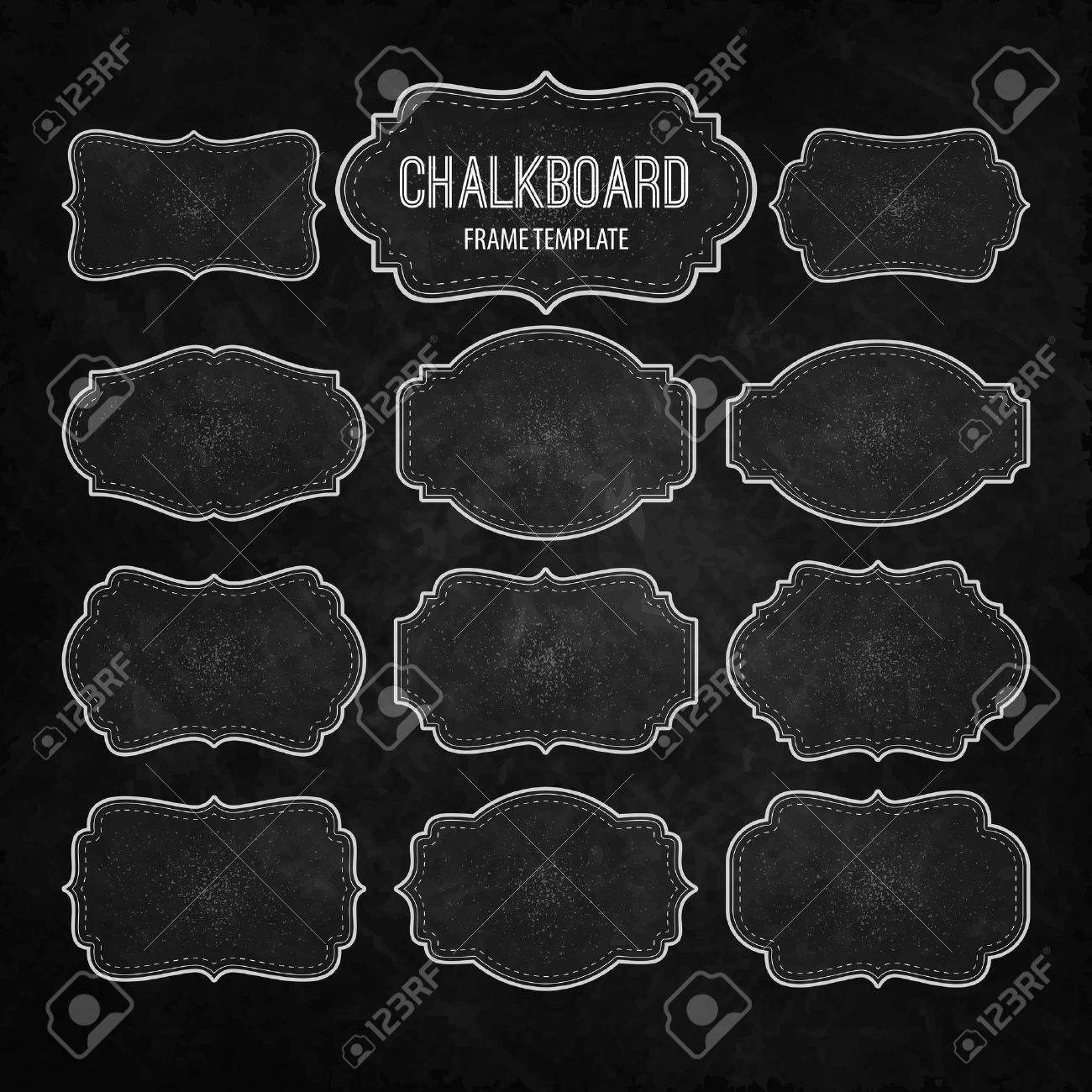 黒板フレームとラベルのセットです ベクトル図 のイラスト素材 ベクタ Image