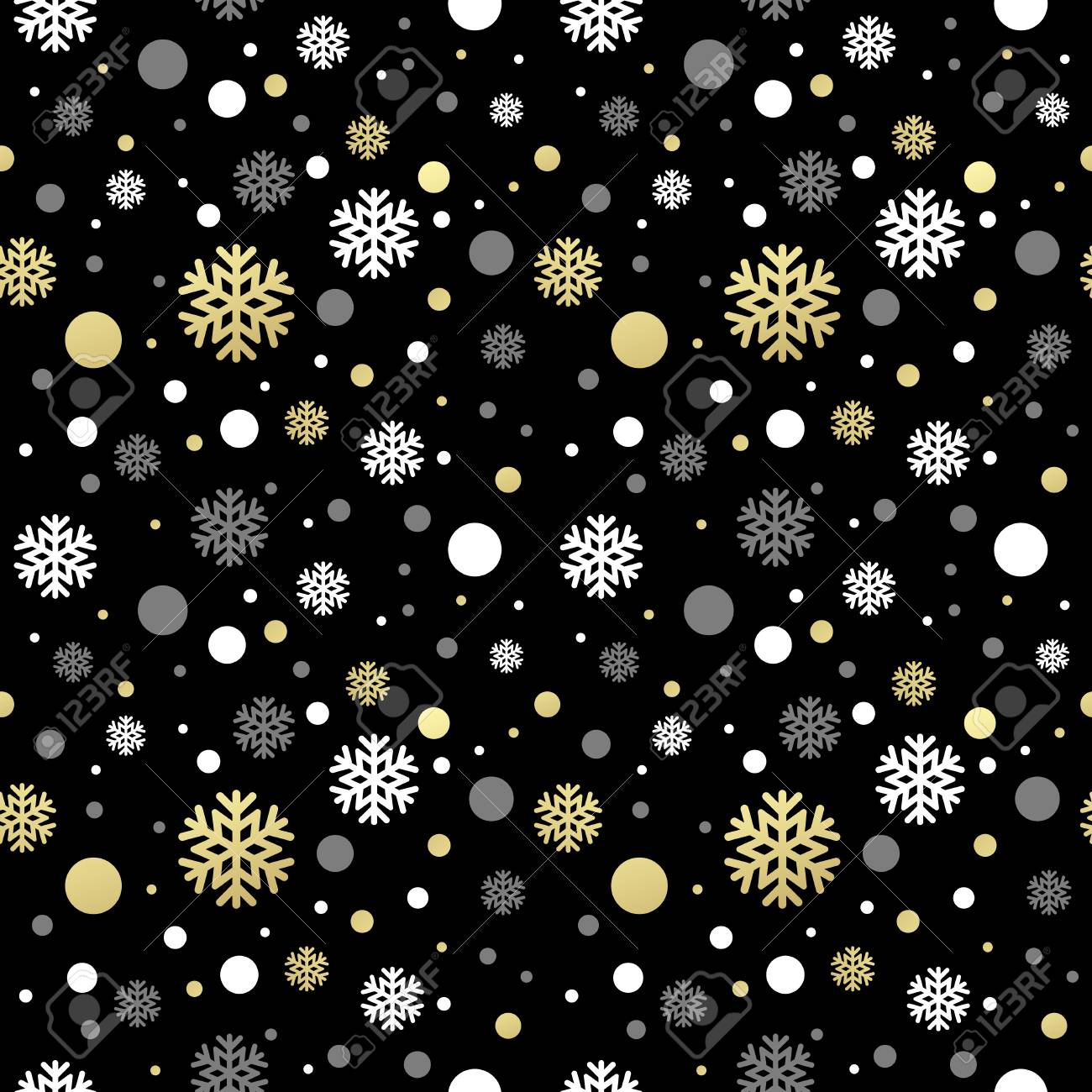 Seamless Black Christmas Wallpaper With White And Golden Seamless Black Christmas Wallpaper With White And Golden