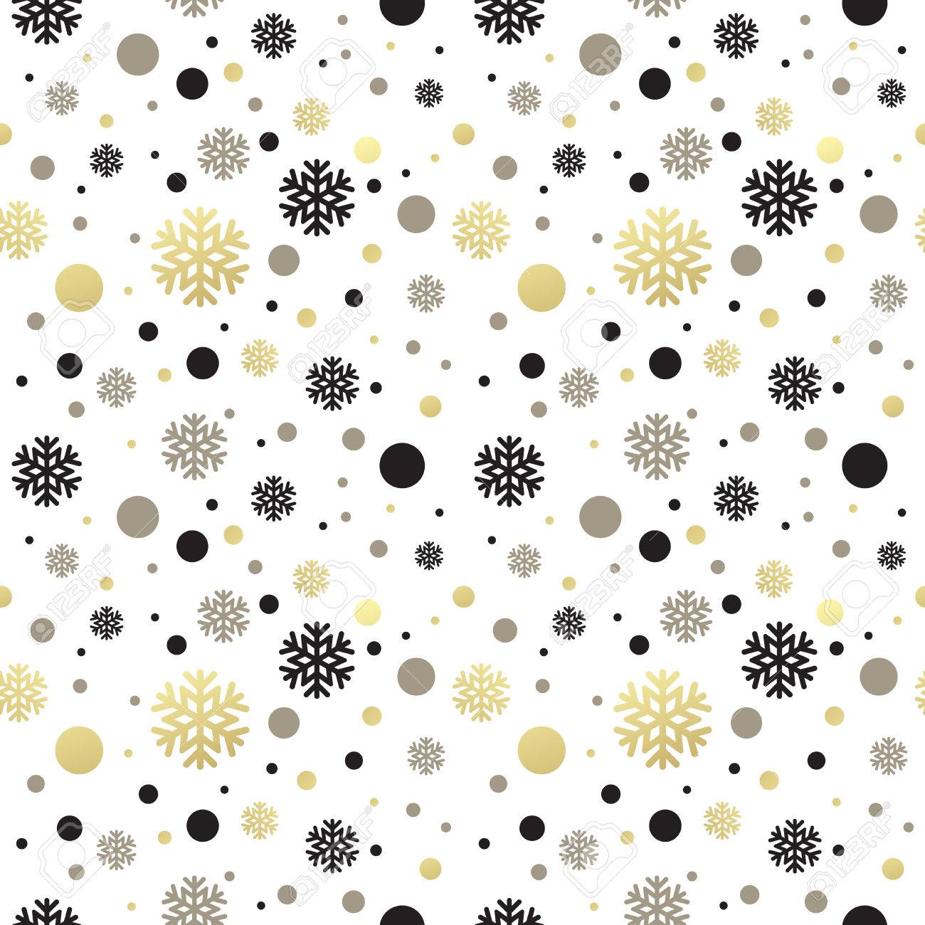 Seamless White Christmas Wallpaper With Black And Golden Seamless White Christmas Wallpaper With Black And Golden