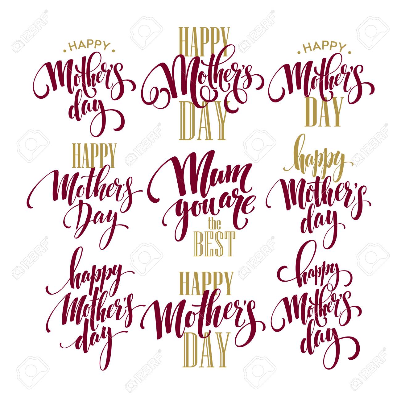 mothers day vector greeting card calligraphy lettering template
