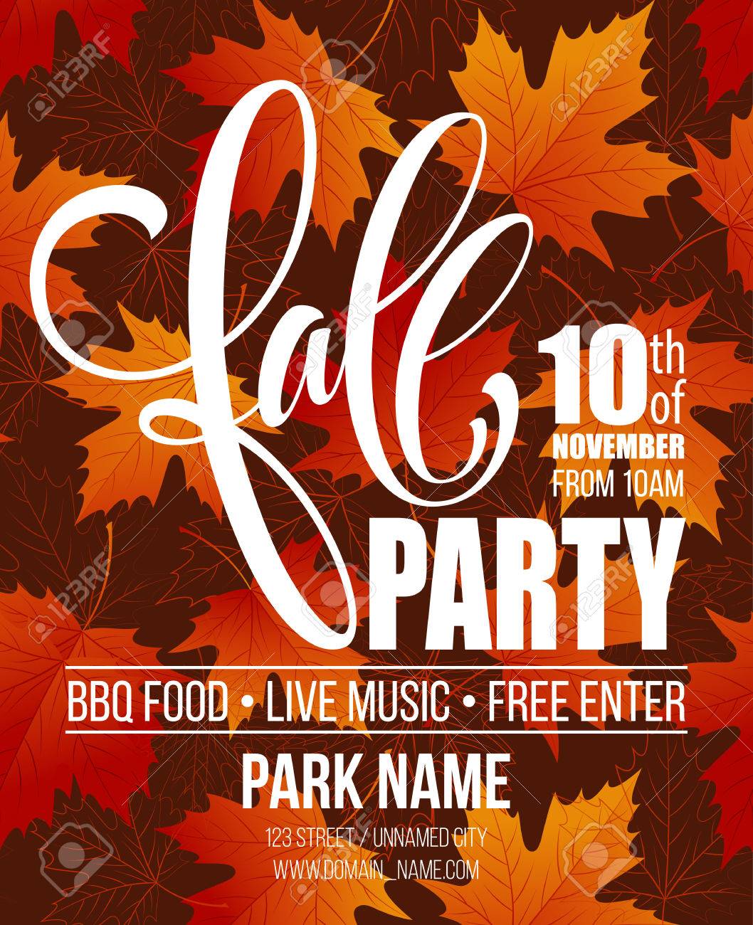 fall party template for autumn poster banner flyer vector fall party flyer