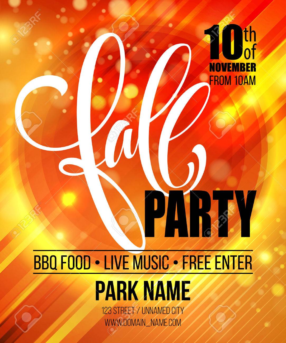 fall party template for autumn poster banner flyer vector fall party flyer