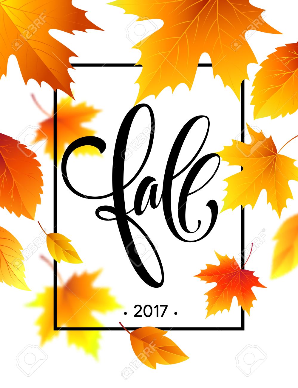 autumn calligraphy background of fall leaves concept leaflet fall autumn tree flyers