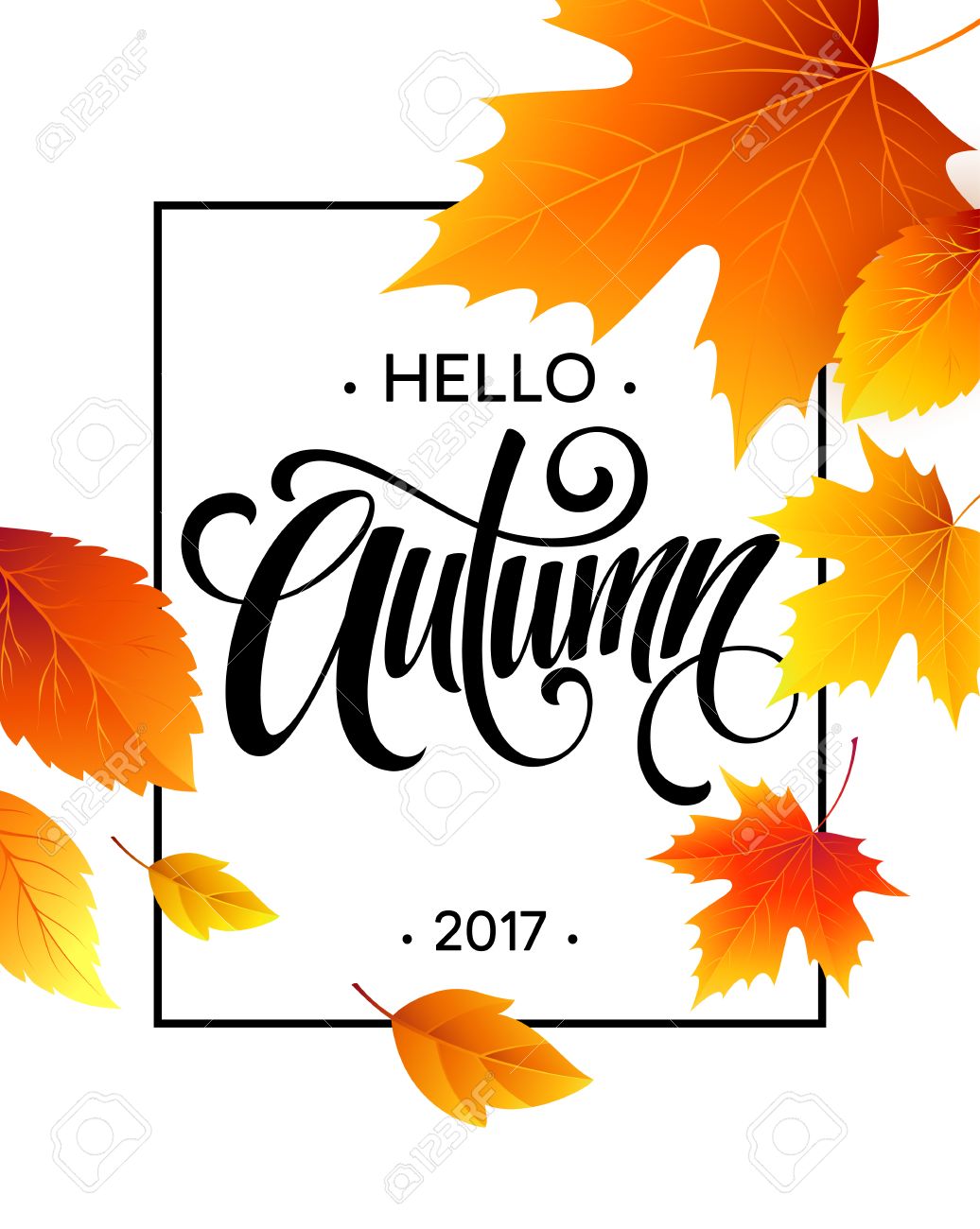 autumn calligraphy background of fall leaves concept leaflet fall autumn tree flyers