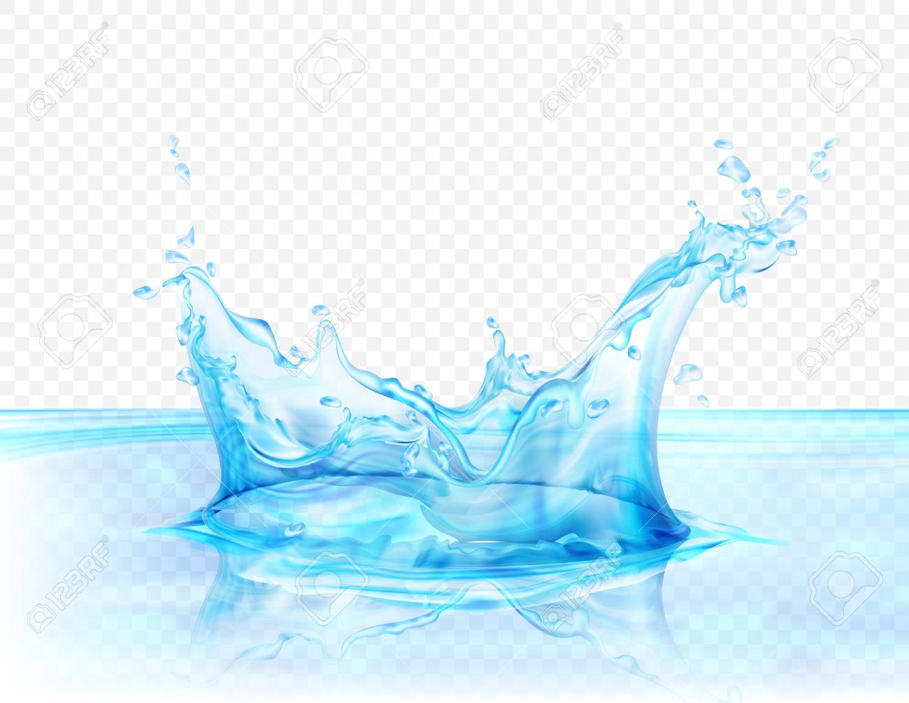 Translucent Water Splash Isolated On Transparent Background Vector Royalty Free Cliparts Vectors And Stock Illustration Image