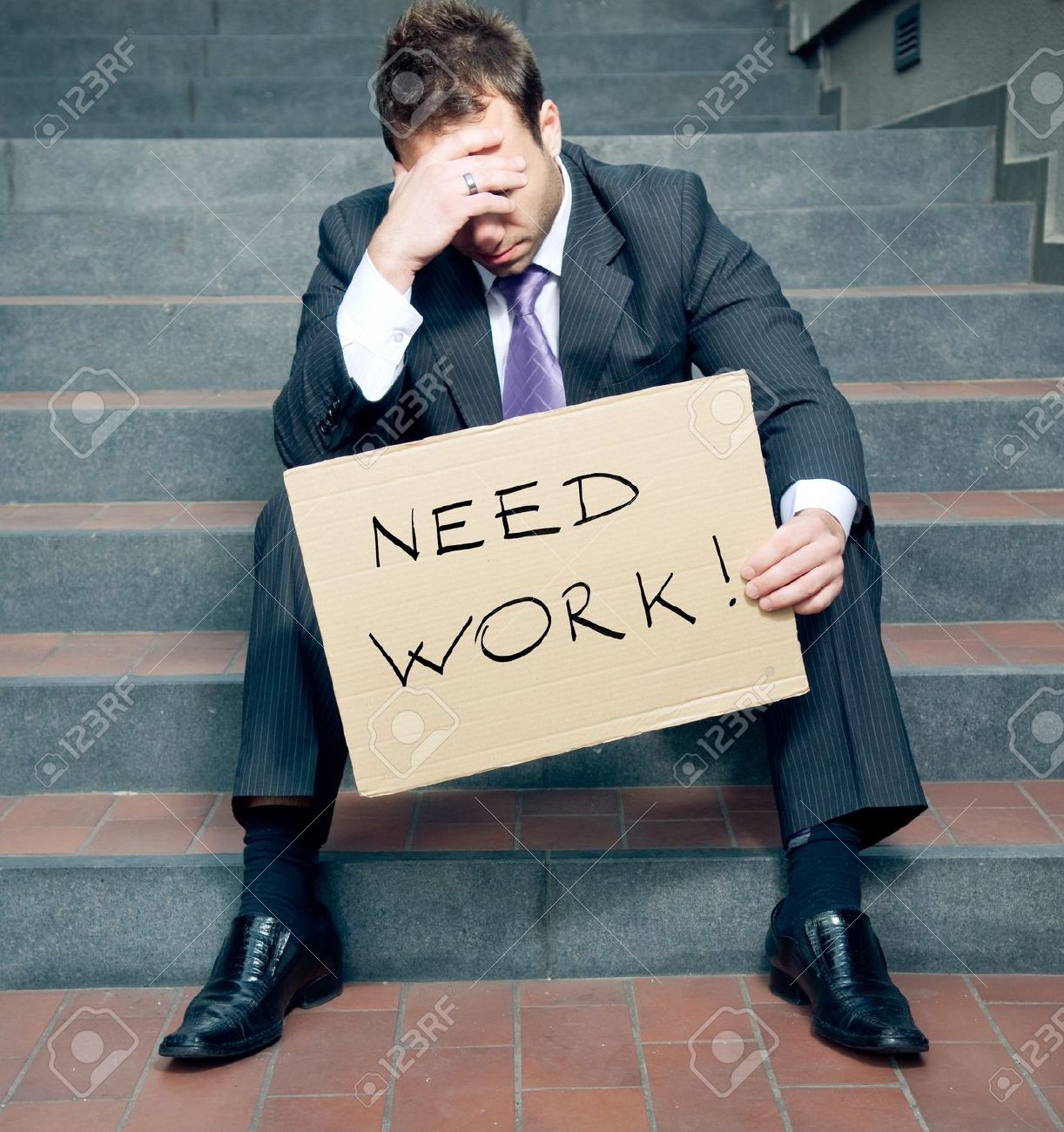 Desperate Businessman Looking For A Job Stock Photo, Picture And Royalty Free Image. Image 9092095.