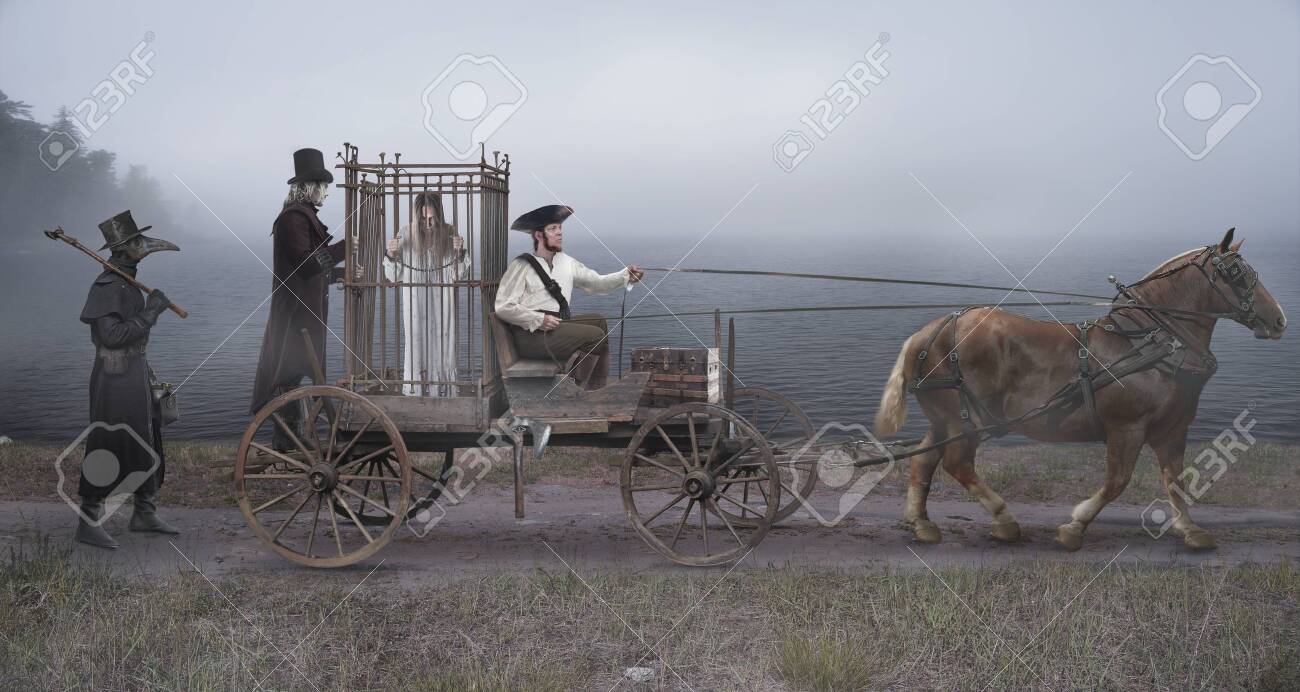 Medieval costumed reconstruction: the convoy of a witch to the place of execution - 132162200 Medieval costumed reconstruction: the convoy of a witch to the place of execution - 132162200