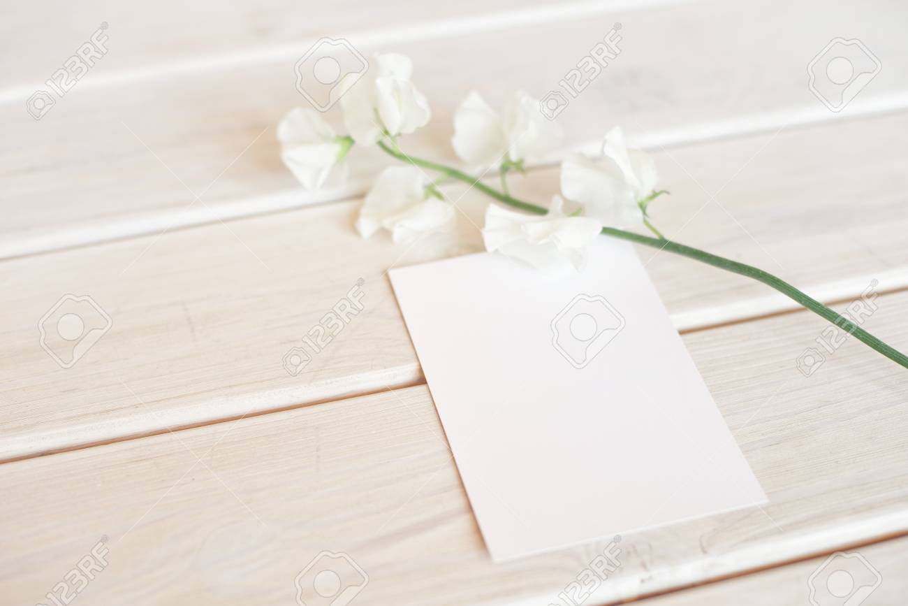 wedding invitation birthday gift certificate for a spa or care paper white flower care