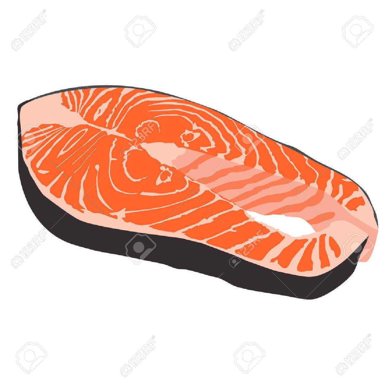 サーモン ステーキ 魚のステーキ 魚のフィレの分離 赤魚のイラスト素材 ベクタ Image