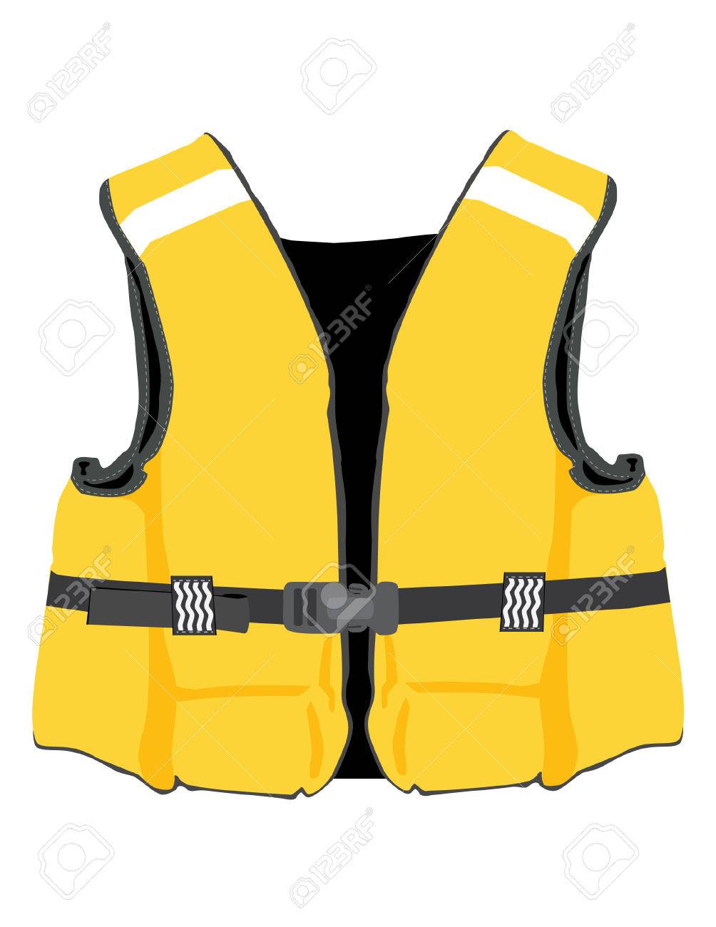 黄色のライフ ジャケット ベクトル分離 ライフベスト 水保護 助け 命の恩人 救命のイラスト素材 ベクタ Image