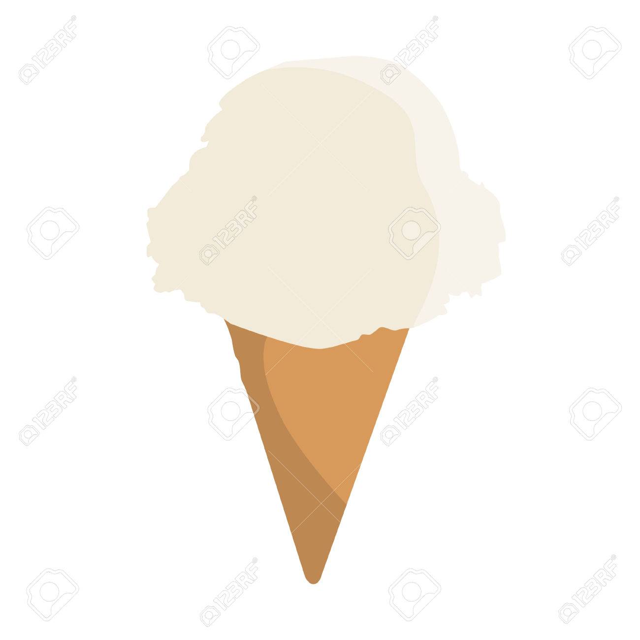 アイスクリームのベクター アイコン バニラアイス クリーム アイス クリーム コーン のイラスト素材 ベクタ Image