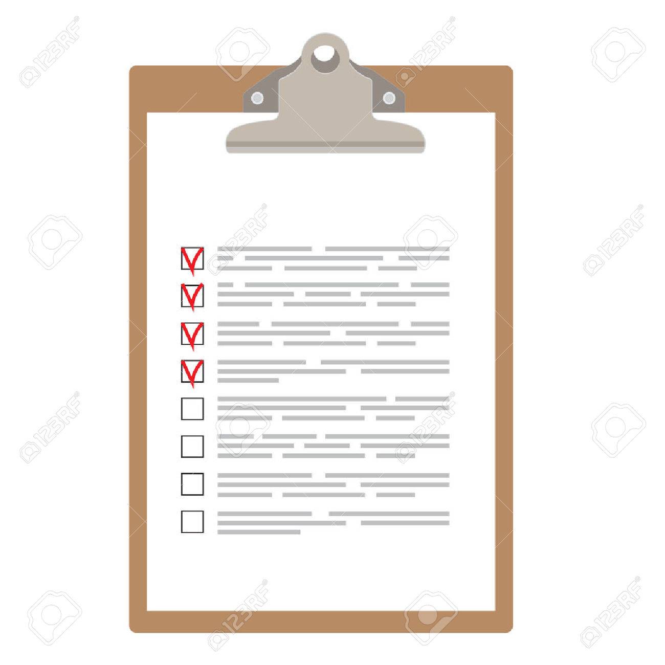 Brown Clipboard With Checklist Vector Illustration. Survey Icon, Checklist  Icon Royalty Free SVG, Cliparts, Vectors, and Stock Illustration. Image  44024377., image size:1300x1300